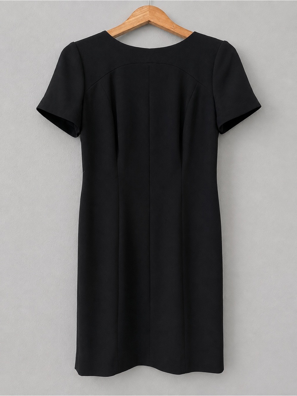 Liz Claiborne Collection Black Cowl Back Sheath Dress Short Sleeve Size 8